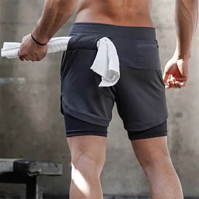 2023 Camo Running Shorts Men 2 In 1 Double-deck Quick Dry GYM Shorts - Stay-fitapparel fashion